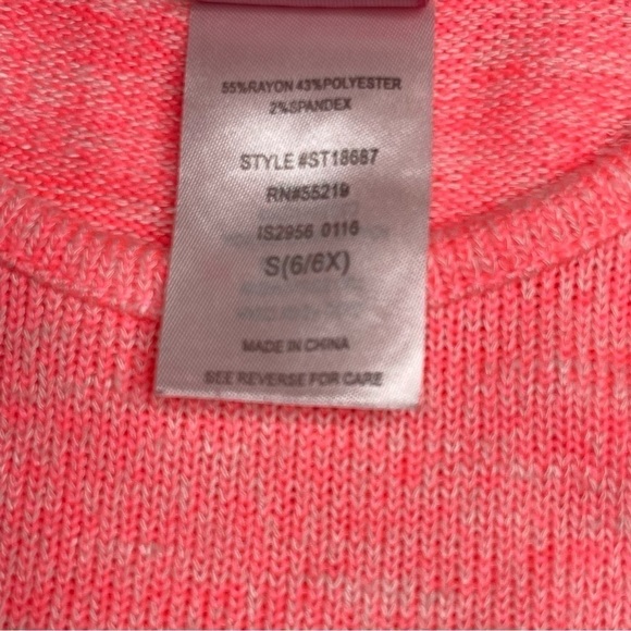 Disney Tank Top Sweater Pink Neon Minnie Mouse Bow Play School Summer Beach 6 6X - Picture 6 of 7